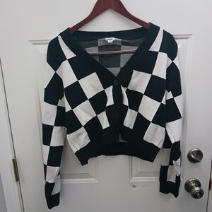 Garage Monochrome Plaid Knitwear